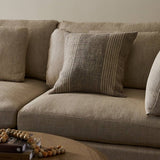 Rectangular farmhouse cushion inspired by vintage grain sack cushions look