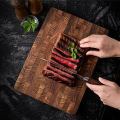 High Quality Wood Cutting Board – Teak Reversible Carving Board for Meat and Vegetables - Hurbane Home