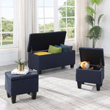 Hinged Ottoman Storage Box with Cushion - Bedroom Organizer Bench Set - Bedroom Storage Bench - Hurbane Home