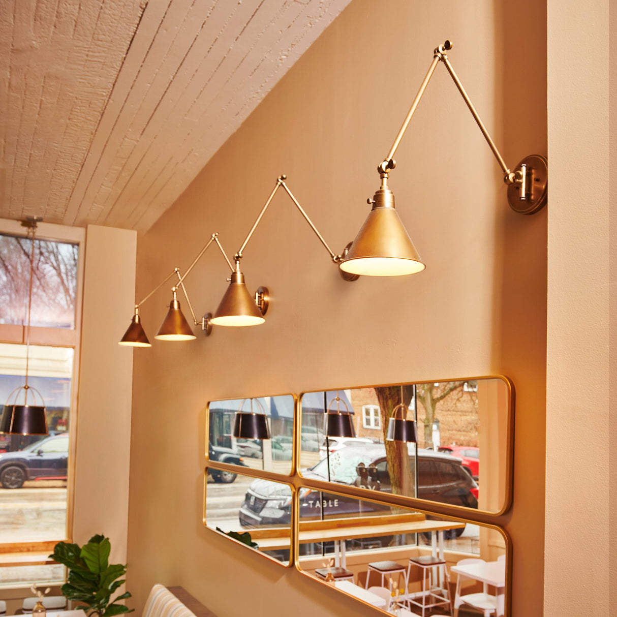 Adjustable Swing-Arm Wall Sconce with Conical Metal Shade, UL Listed