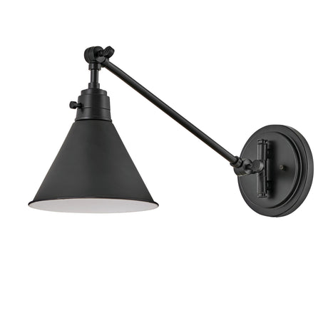 Adjustable Swing-Arm Wall Sconce with Conical Metal Shade, UL Listed