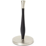 Paper Towel Holder – Weighted Nickel Countertop Stand with Non-Slip Base.