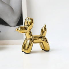 Home Decor Items - Balloon Dog Statue: Small Shelf Decor & Living Room Art - Ceramic Animal Sculptures - Hurbane Home