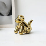 Home Decor Items - Balloon Dog Statue: Small Shelf Decor & Living Room Art - Ceramic Animal Sculptures - Hurbane Home