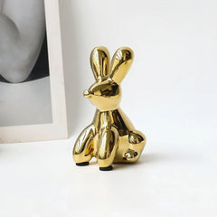 Home Decor Items - Balloon Dog Statue: Small Shelf Decor & Living Room Art - Ceramic Animal Sculptures - Hurbane Home