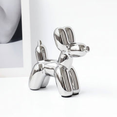 Home Decor Items - Balloon Dog Statue: Small Shelf Decor & Living Room Art - Ceramic Animal Sculptures - Hurbane Home