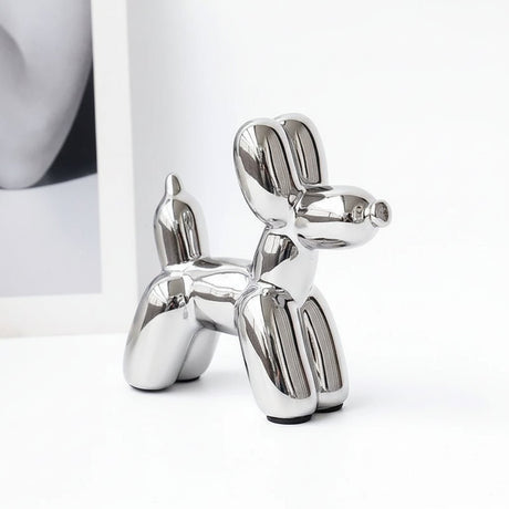 Home Decor Items - Balloon Dog Statue: Small Shelf Decor & Living Room Art - Ceramic Animal Sculptures - Hurbane Home