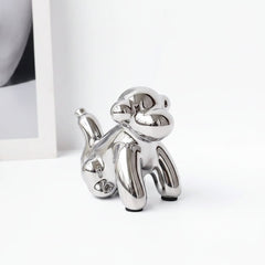 Home Decor Items - Balloon Dog Statue: Small Shelf Decor & Living Room Art - Ceramic Animal Sculptures - Hurbane Home