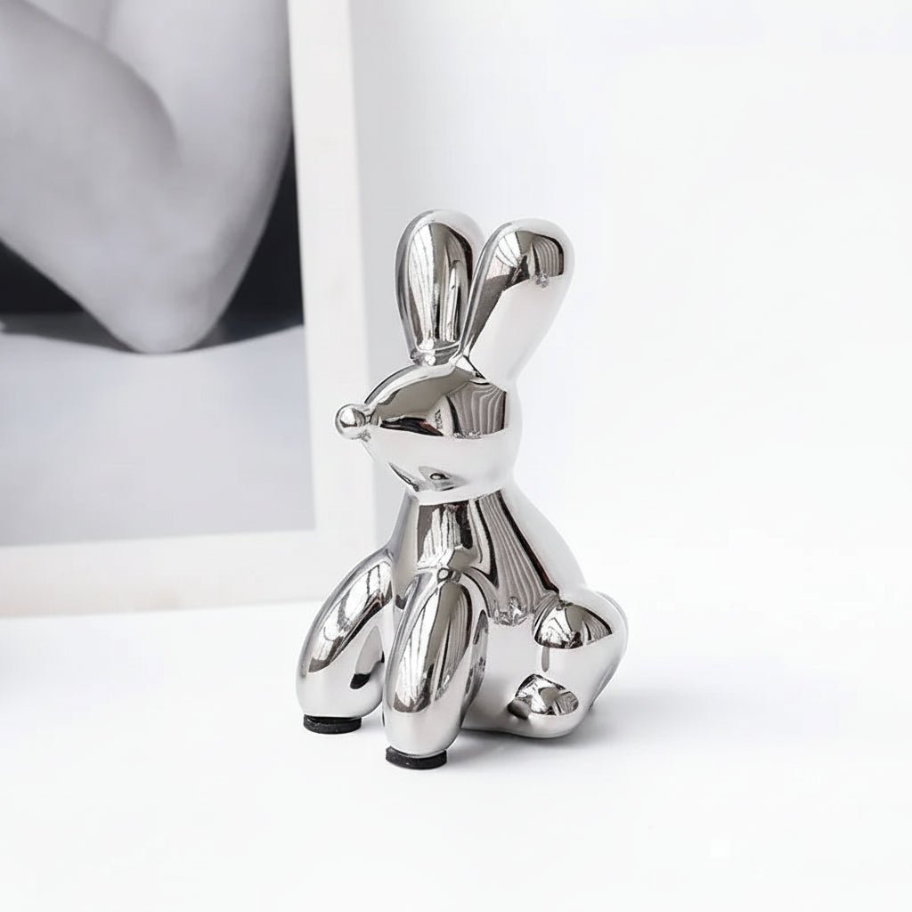 Home Decor Items - Balloon Dog Statue: Small Shelf Decor & Living Room Art - Ceramic Animal Sculptures - Hurbane Home