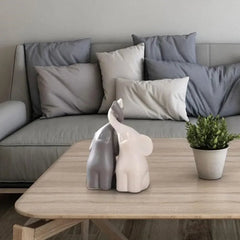 Home Decor Items - Unique Elephant Figurines for Living Room Display - Ceramic Animal Sculptures - Hurbane Home