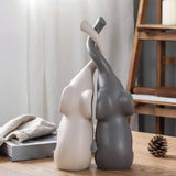 Home Decor Items - Unique Elephant Figurines for Living Room Display - Ceramic Animal Sculptures - Hurbane Home