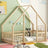 House Shaped Floor Bed - Safe Kids Twin Bed Frame with Guard Rail - Kids Twin Bed Frame - Hurbane Home