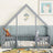 House Shaped Floor Bed - Safe Kids Twin Bed Frame with Guard Rail - Kids Twin Bed Frame - Hurbane Home