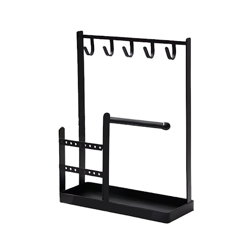 Jewelry Hanging Organizer – Multifunctional Metal Stand for Earrings Necklaces Bracelets