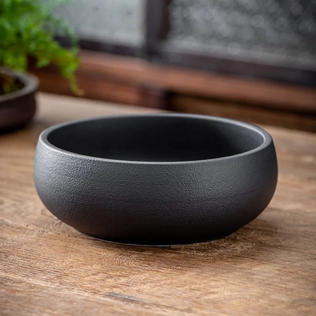 Indoor ceramic planters with glazed lotus bowl design