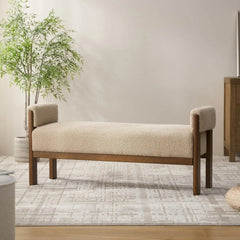 Indoor Cushioned Bench - Elegant Upholstered Design for Bedroom Seating Comfort - upholstered bedroom bench - Hurbane Home