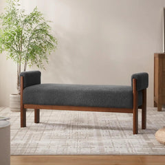 Indoor Cushioned Bench - Elegant Upholstered Design for Bedroom Seating Comfort - upholstered bedroom bench - Hurbane Home