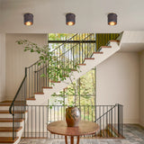 Industrial ribbed metal flush mount ceiling light further product image 16