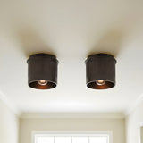 Industrial ribbed metal flush mount ceiling light supplementary product view 17