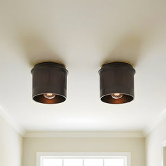 Industrial ribbed metal flush mount ceiling light supplementary product view 17