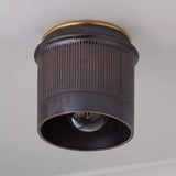 Industrial ribbed metal flush mount ceiling light additional product view 18