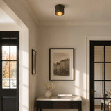 Industrial ribbed metal flush mount ceiling light further product image 22