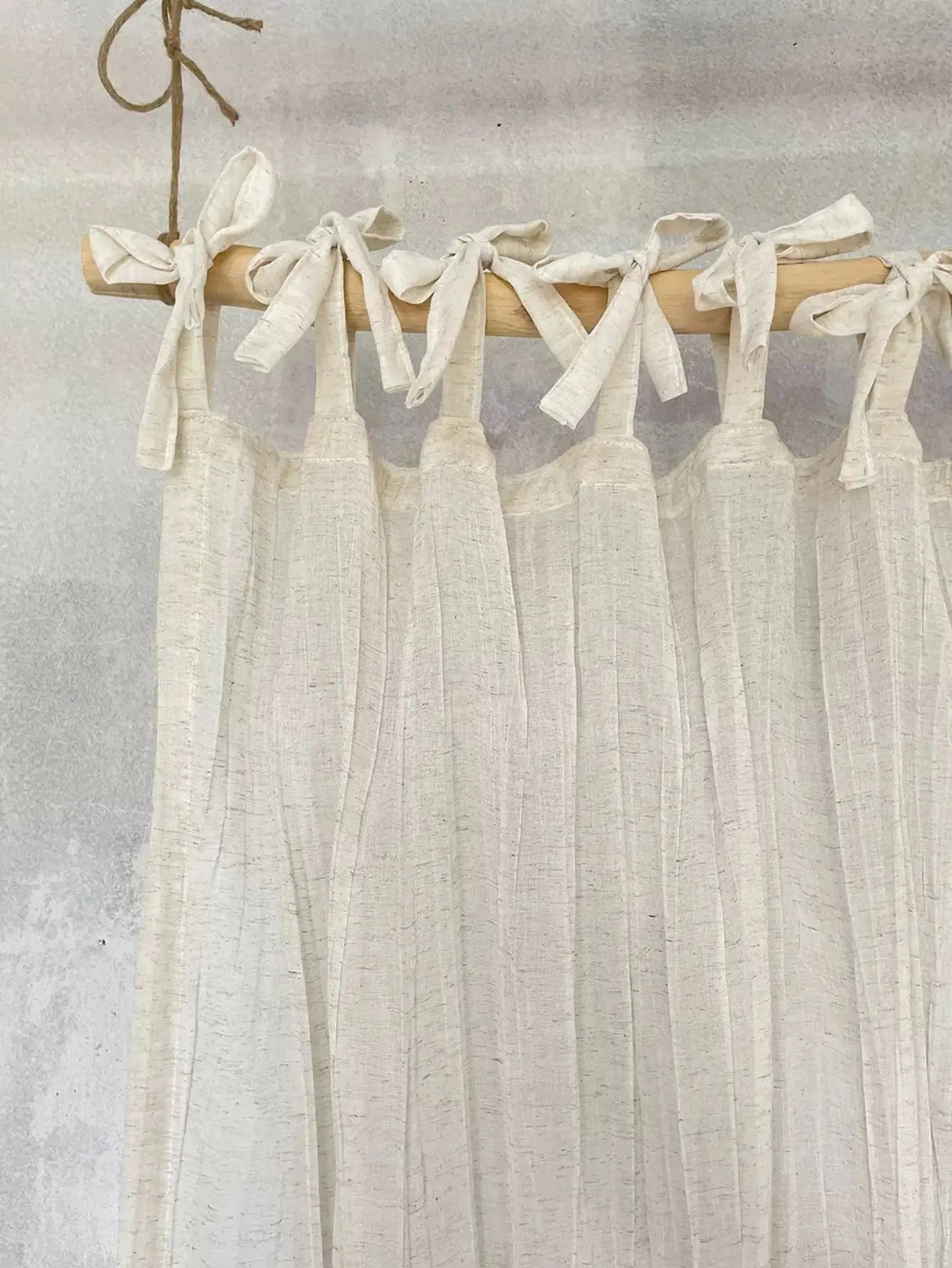 Japanese Linen Curtain – Semi - Sheer Pleated Tab - Top Voile Window Panel - Hurbane Home
