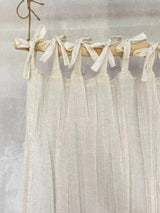 Japanese Linen Curtain – Semi - Sheer Pleated Tab - Top Voile Window Panel - Hurbane Home