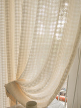 Japanese linen curtain in beige with soft translucent finish