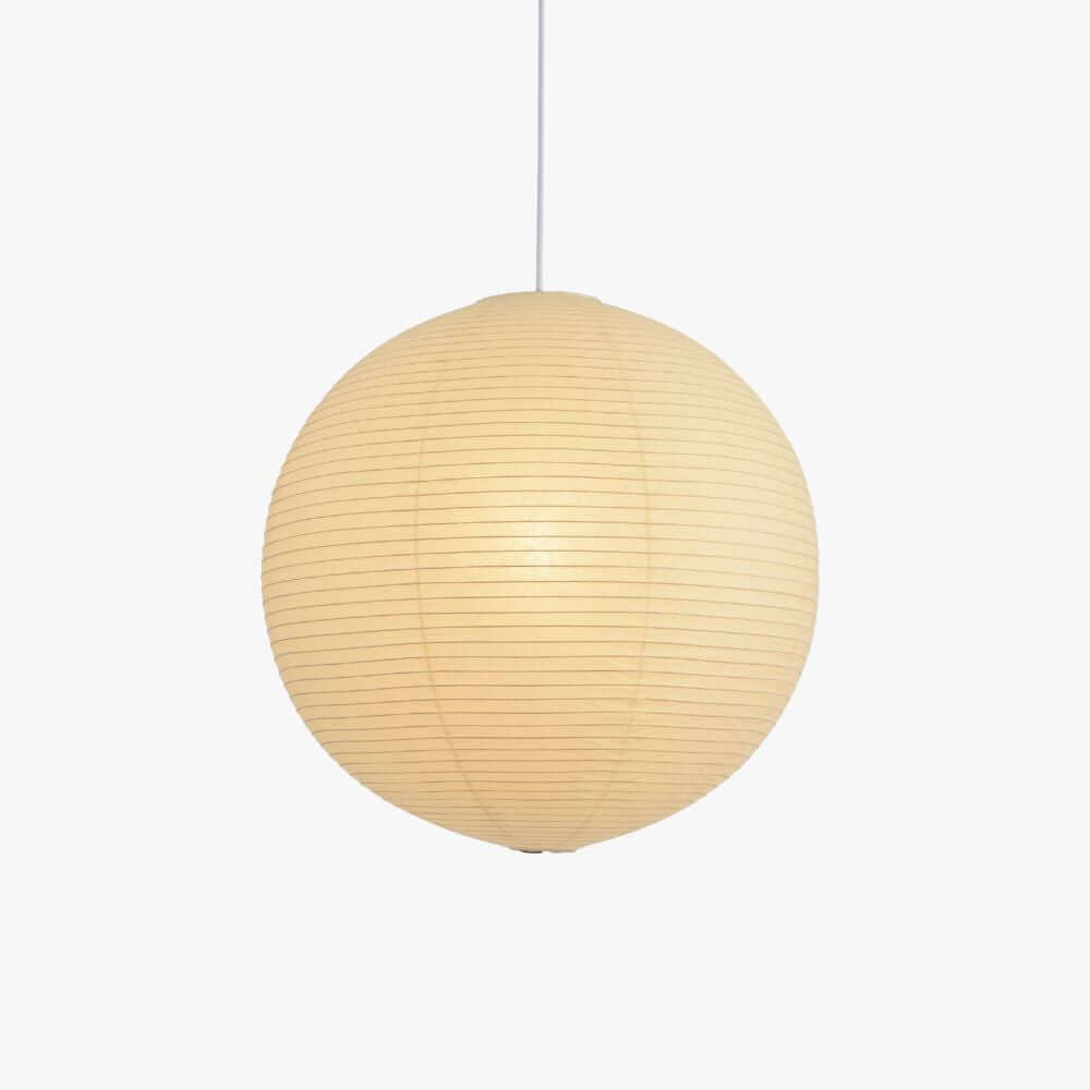 Washi paper globe pendant light on a fine metal frame, view 1