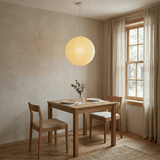 Washi paper sphere pendant shade in a Japanese minimalist style, view 12
