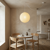 Washi paper sphere pendant shade in a Japanese minimalist style, view 18