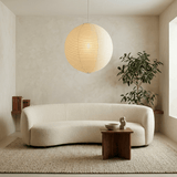 Japanese paper lantern pendant with a spherical washi paper shade, view 20