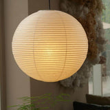 Paper lantern globe pendant, ceiling mounted with a metal armature, view 23