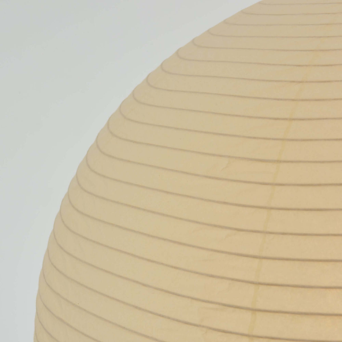 Ribbed washi paper globe pendant with a white suspension wire, view 27
