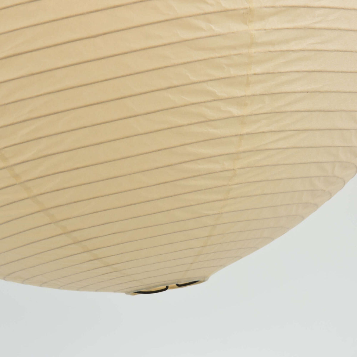 Spherical rice paper pendant light with a black suspension wire, view 28