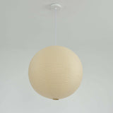 Paper lantern globe pendant, ceiling mounted with a metal armature, view 29