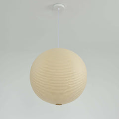 Paper lantern globe pendant, ceiling mounted with a metal armature, view 29