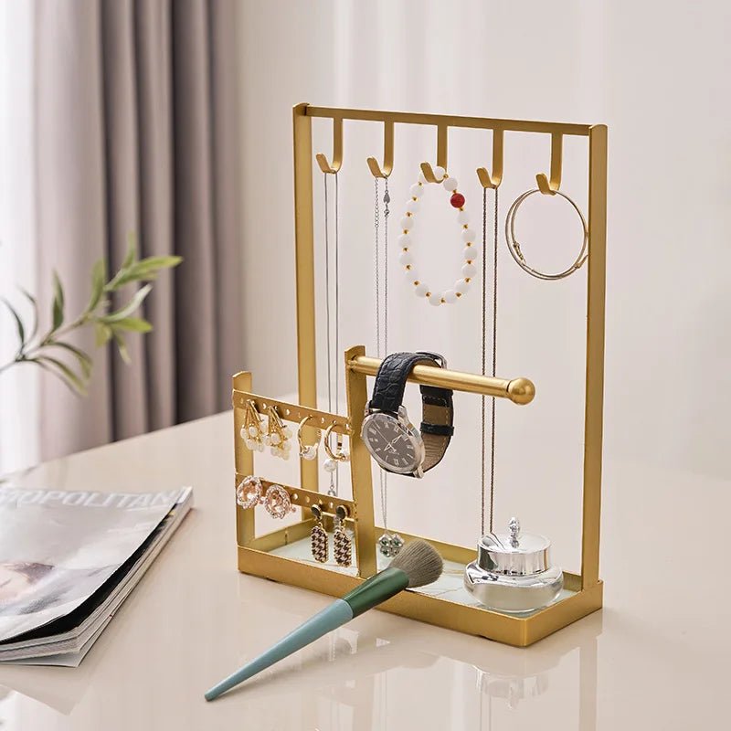 Jewelry Hanging Organizer – Multifunctional Metal Stand for Earrings Necklaces Bracelets - Jewelry Hanging Organizer - Hurbane Home