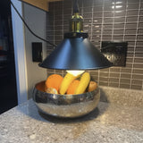 Industrial Cone Pendant Light in Black with a Gold Cap