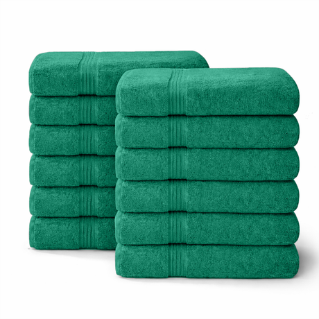 12-Piece-Large Bath Towels - 100% Cotton, 550 GSM, Luxurious and Absorbent