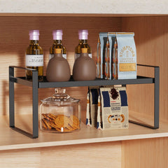 Kitchen Countertop Shelf Organizer - Space - Saving Adjustable Bamboo Rack for Kitchens - Kitchen Countertop Shelf - Hurbane Home