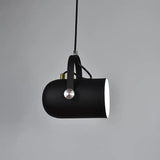 Black angled pendant with its metal strap and adjusting knob