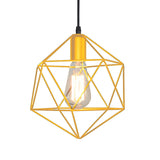 Gold cage pendant photographed lit against a plain background