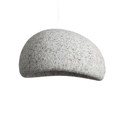 Grey speckled wabi sabi dome pendant alone on a white ground