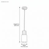 Dimension drawing showing pendant height 8 in and width 4 in