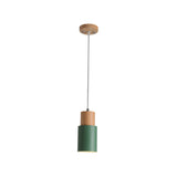Studio shot of the green cylinder pendant on a plain backdrop