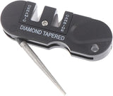 Ceramic knife sharpener slot designed for fine edge finishing