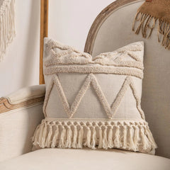Knitted Pillow Cover - Boho Cable Knit Design for Cozy Home Decor - Boho Pillow Cover - Hurbane Home
