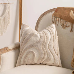 Knitted Pillow Cover - Boho Cable Knit Design for Cozy Home Decor - Boho Pillow Cover - Hurbane Home